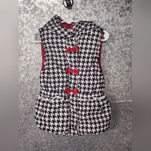 Kids Headquarters Black-Red Lined Holiday Vest Hooded Girls 5